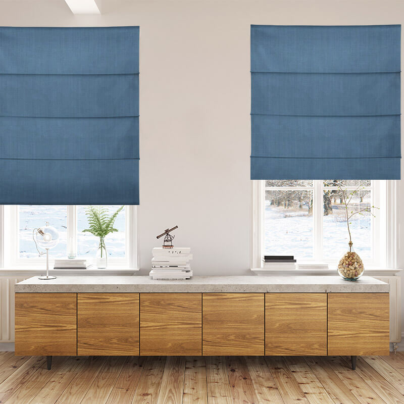 Bonny Navy Plain Fabric Custom Made Blinds
