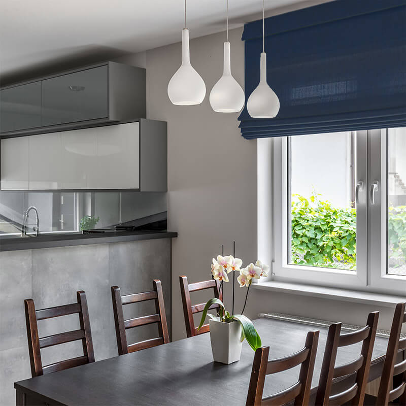 Bonny Midnight Plain Fabric Thermal Roman Blinds NZ