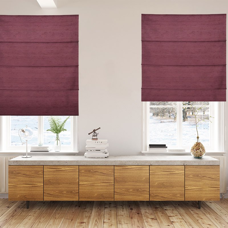 roman blinds luxe garnet