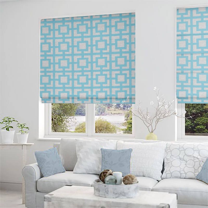 roman blinds mykonos aqua