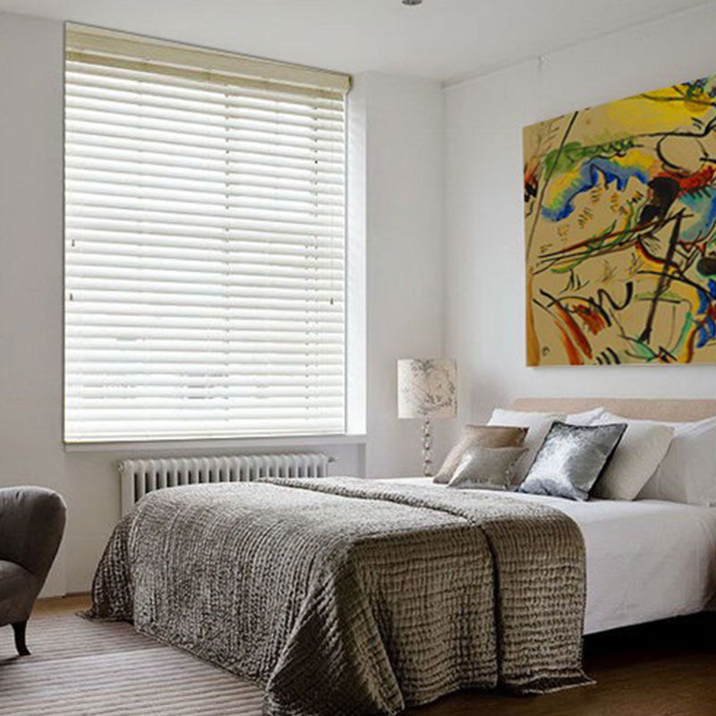 Bedroom slat blinds True Wood UV Ivory