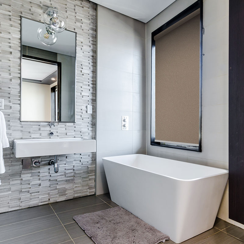 blockout roller blind scribe brulee metallic