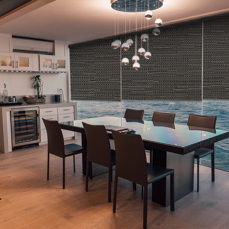 dining room roller blinds reve pewter