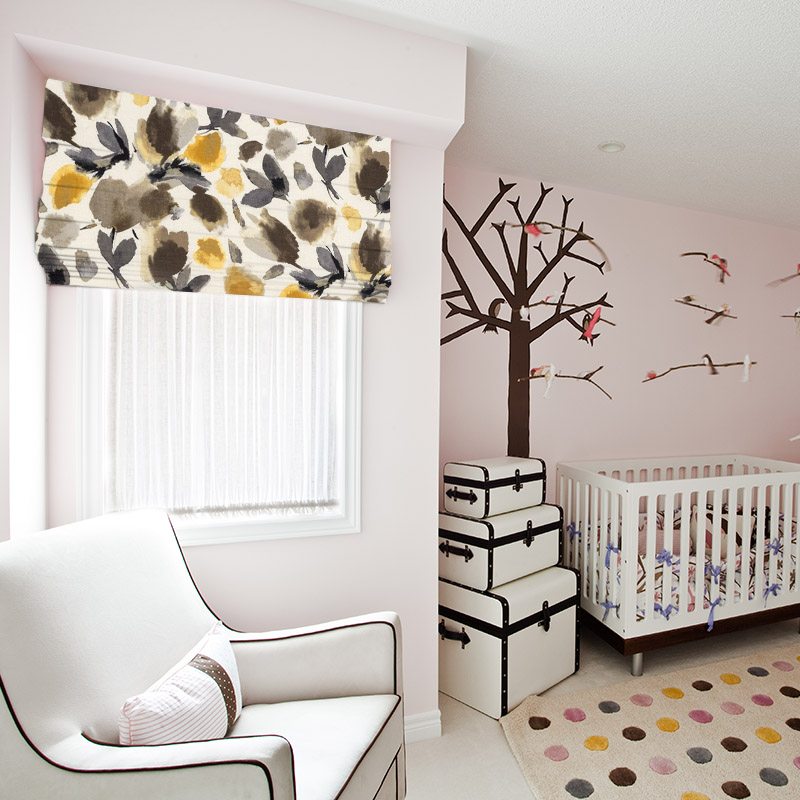 roman blinds flower burst golden